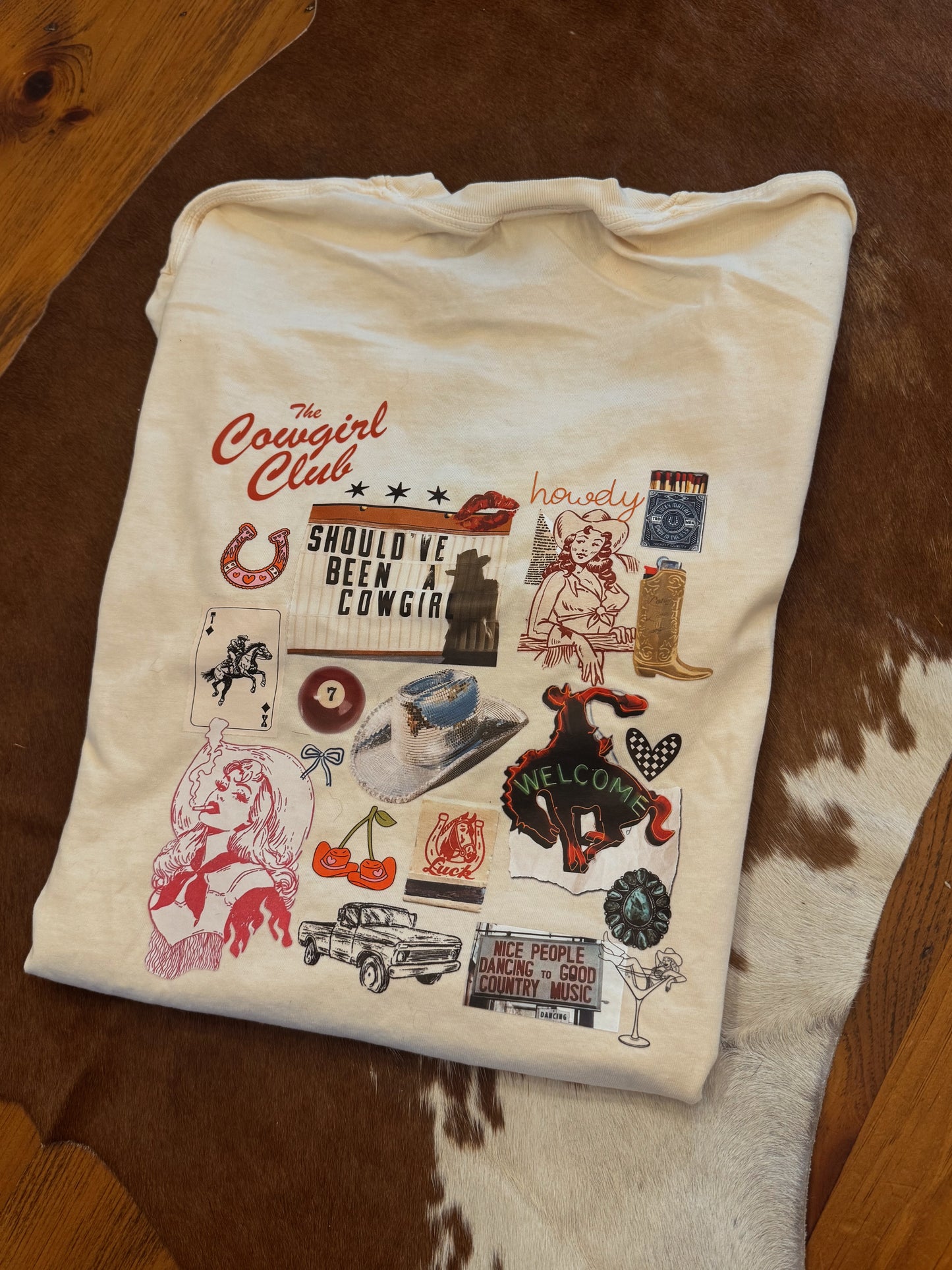 Cowgirl Club Collage Tee