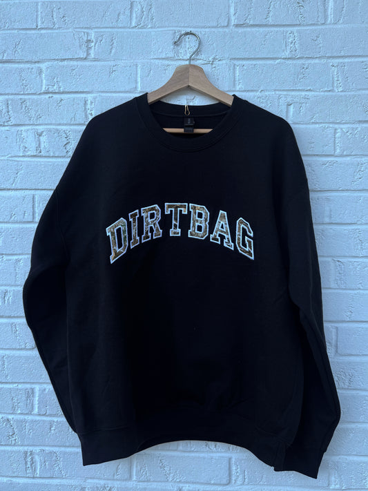 “Dirtbag” Appliqué Crewneck